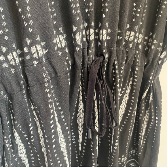 TORY BURCH Grey White Bologna Geo Pattern Pima Cotton Drawstring Utility Dress S - Picture 8 of 9